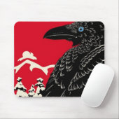 黒いカラス マウスパッド (マウス)