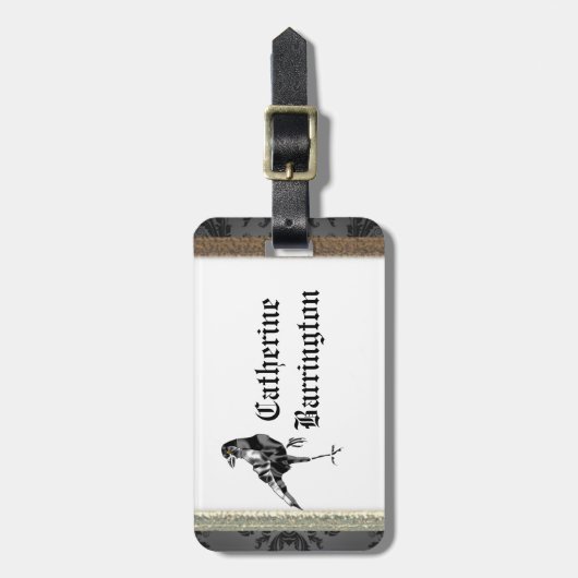 黒いカラス ラゲッジタグ (正面縦)