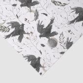 黒いカラス、月と野生の植物ウィッチクラフト 薄葉紙 (詳細)