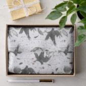 黒いカラス、月と野生の植物ウィッチクラフト 薄葉紙 (ギフト)