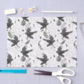 黒いカラス、月と野生の植物ウィッチクラフト 薄葉紙 (クラフト)