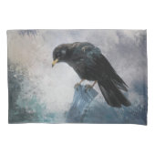 黒いカラス 枕カバー (正面)