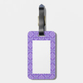 黒いカラス、紫色パターン荷物のラベル ラゲッジタグ (裏面縦)