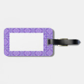 黒いカラス、紫色パターン荷物のラベル ラゲッジタグ (裏面横)