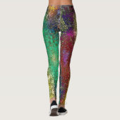 黒いカラフルのザラザラしたテクスチ絵を描ャ レギンス (裏面)