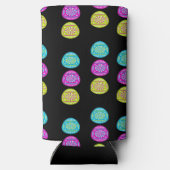 黒いカラフルイースターの装飾卵 スリム缶クーラー (裏面)