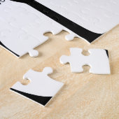 黒いカラフルシルエットの木の葉 ジグソーパズル (側面)