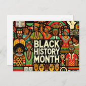 黒いカラフル歴史の月が黒い文化を ポストカード (正面/裏面)