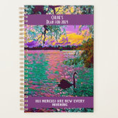 黒いカラフル白鳥キリスト教聖書聖句プランナー プランナー手帳 (正面)