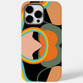 黒いカラフル美学の70年代のレトロ抽象芸術 Case-Mate iPhoneケース (裏面)