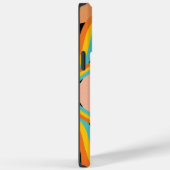 黒いカラフル美学の70年代のレトロ抽象芸術 Case-Mate iPhoneケース (裏面 / 右)