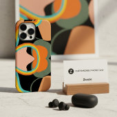 黒いカラフル美学の70年代のレトロ抽象芸術 Case-Mate iPhoneケース