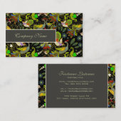 黒いカラフル背景に抽象芸術のピーコック 名刺 (正面/裏面)