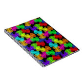 黒いカラフル背景に蝶の模様 ノートブック (右側)