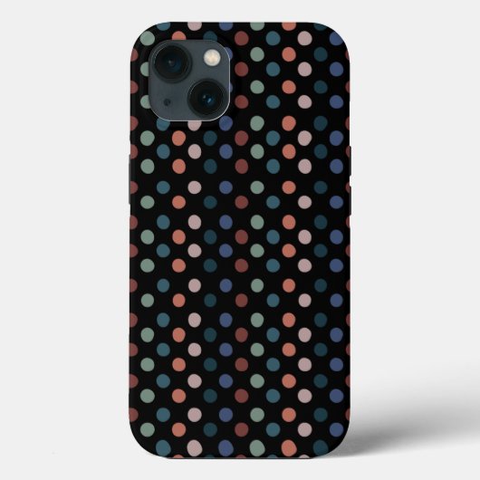 黒いカラフル背景のドット Case-Mate iPhoneケース (裏面)