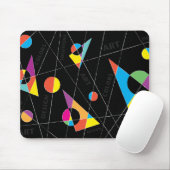黒いカラフル背景の抽象芸術図形 マウスパッド (マウス)