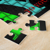 黒いカラフル背景を持つハッピーバースデー文字 ジグソーパズル (側面)