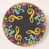 黒いカラフル音符のジャムリング コースター (正面)