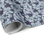 黒いカラントのクラスタ淡い色の、グレー葉の ラッピングペーパー (ロールコーナー)