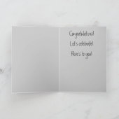 黒いカードの上のお祝い猫の底 カード (内部)