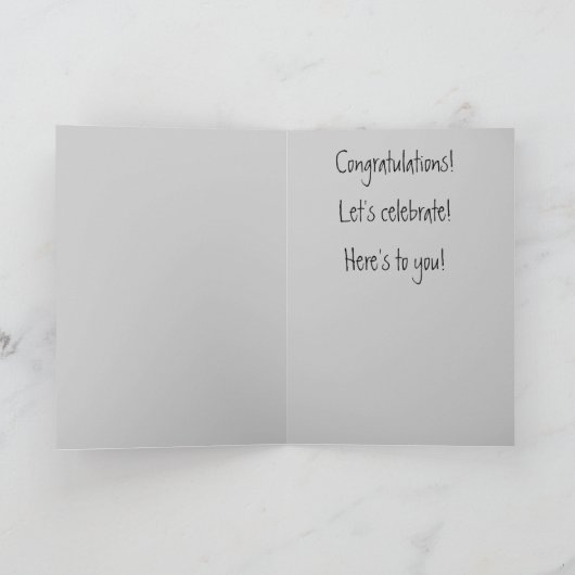 黒いカードの上のお祝い猫の底 カード (内部)