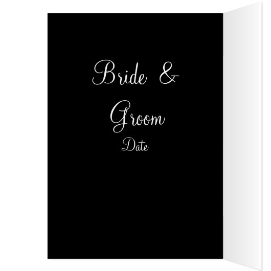 黒いカードの結婚式メニュー赤いバラ (内側 (左))