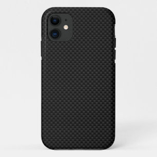 黒いカーボン繊維のスタイルのプリントの装飾 iPhone 11 ケース