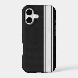 黒いカーボン繊維及び白のストライプなiPhone 5の場合
