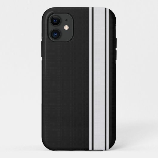 黒いカーボン繊維及び白のストライプなiPhone 5の場合 Case-Mate iPhoneケース (裏面)