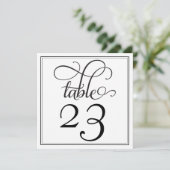 黒いカーリースクリプトテーブル番号 招待状 (スタンド正面)