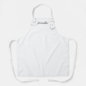 黒いカーリー署名の名前 エプロン (正面)
