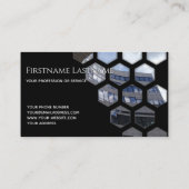 黒いガラスのファサードのオフィス超高層ビル長方形 名刺 (裏面)