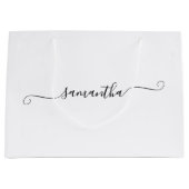 黒いガーリーSwash署名名 ラージペーパーバッグ (正面)