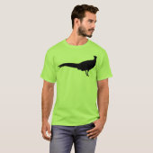 黒いキジの鳥のアニマルプリント Tシャツ (正面フル)
