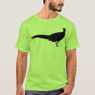 黒いキジの鳥のアニマルプリント Tシャツ