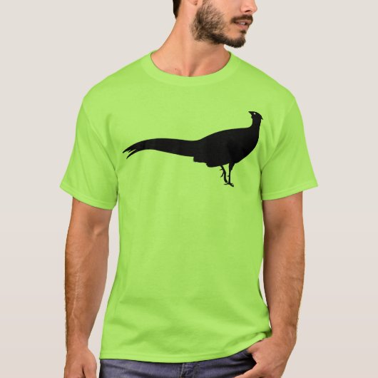 黒いキジの鳥のアニマルプリント Tシャツ (正面)