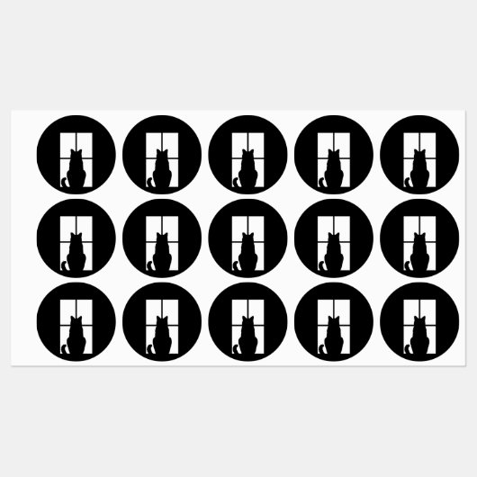 黒いキャットウィンドウ ラベル (シート)