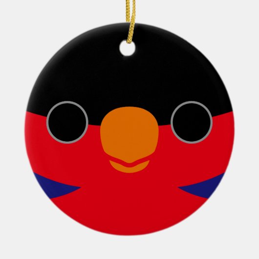 黒いキャップの顔 セラミックオーナメント (正面)