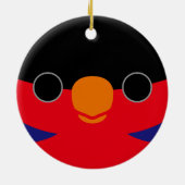 黒いキャップの顔 セラミックオーナメント (裏面)