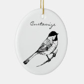 黒いキャップの《鳥》アメリカゴガラサンダー_コーブ セラミックオーナメント (右)