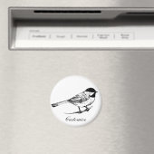 黒いキャップの《鳥》アメリカゴガラサンダー_コーブ マグネット (インサイチュ (食洗機))