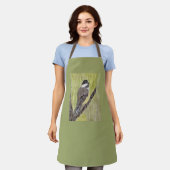黒いキャップの《鳥》アメリカゴガラバード – ア絵画クリル製。 エプロン (着用した状態)