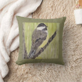 黒いキャップの《鳥》アメリカゴガラバード – ア絵画クリル製。 クッション (ブランケット)