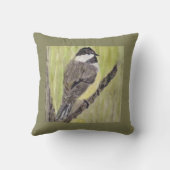 黒いキャップの《鳥》アメリカゴガラバード – ア絵画クリル製。 クッション (裏面)