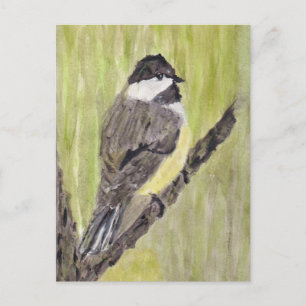黒いキャップの《鳥》アメリカゴガラバード – ア絵画クリル製。 ポストカード