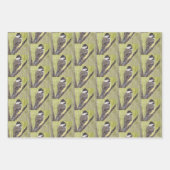 黒いキャップの《鳥》アメリカゴガラバード – ア絵画クリル製。 ラッピングペーパーシート (正面)