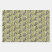 黒いキャップの《鳥》アメリカゴガラバード – ア絵画クリル製。 ラッピングペーパーシート (正面2)