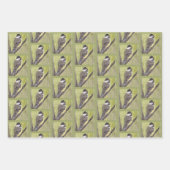 黒いキャップの《鳥》アメリカゴガラバード – ア絵画クリル製。 ラッピングペーパーシート (正面)