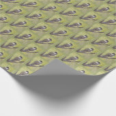 黒いキャップの《鳥》アメリカゴガラバード – ア絵画クリル製。 ラッピングペーパー (角)