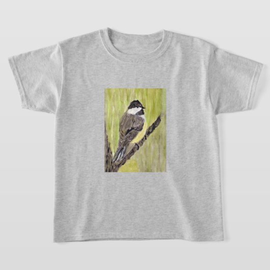 黒いキャップの《鳥》アメリカゴガラバード – ア絵画クリル製。 Tシャツ (レイダウン)